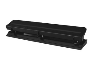 Perforadora Manual de acero para escritorio, perforadora de tres agujeros de papel, <span class=keywords><strong>negra</strong></span>, ajustable - Product Image 3