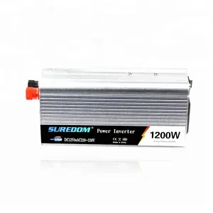 Suredom 1200 W/2400 W (pico) inversor de corriente del coche de la onda sinusoidal modificada con puerto usb