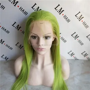 Vert couleur Chaude vente <span class=keywords><strong>haie</strong></span> humains Brésiliens avant de lacet perruque pour femme noire - Product Image 1