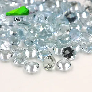 Gemstone Material Round Cut Each Aquamarine Gem Natural Piece Price Wholesale Small Loose Loose Stones Blue Color