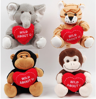 SINGE EN POLYESTER MARRON « JE T'AIME » POUR LA VALENTINE