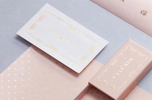 Di lusso di Colore Rosa Caldo di Vendita 400 Grammo Personalizzato Stagnola di Oro Logo Carta Patinata Spessore Biglietti da visita - Product Image 2