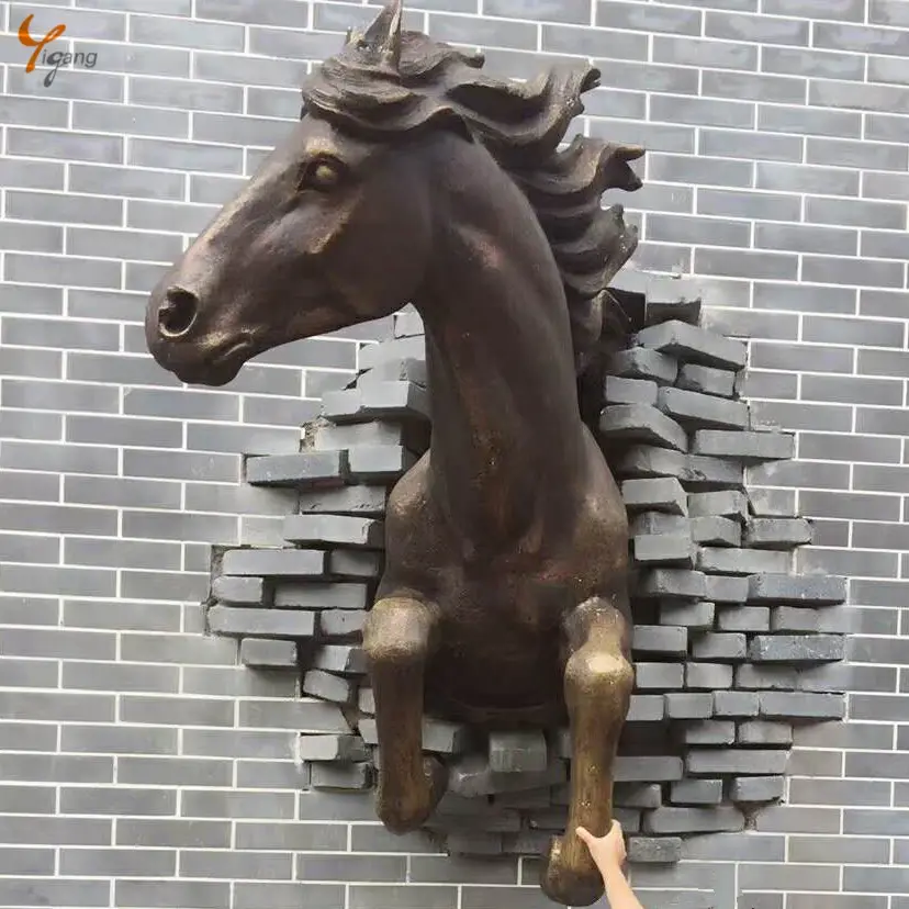 विभिन्न धातु शैलियों दीवार फांसी पीतल घोड़े के सिर सजावट