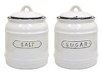 Custom Ceramic Glazed Sugar and Salt Canister for Kitchen Spice Storage for Giveaways with Multifunction Design