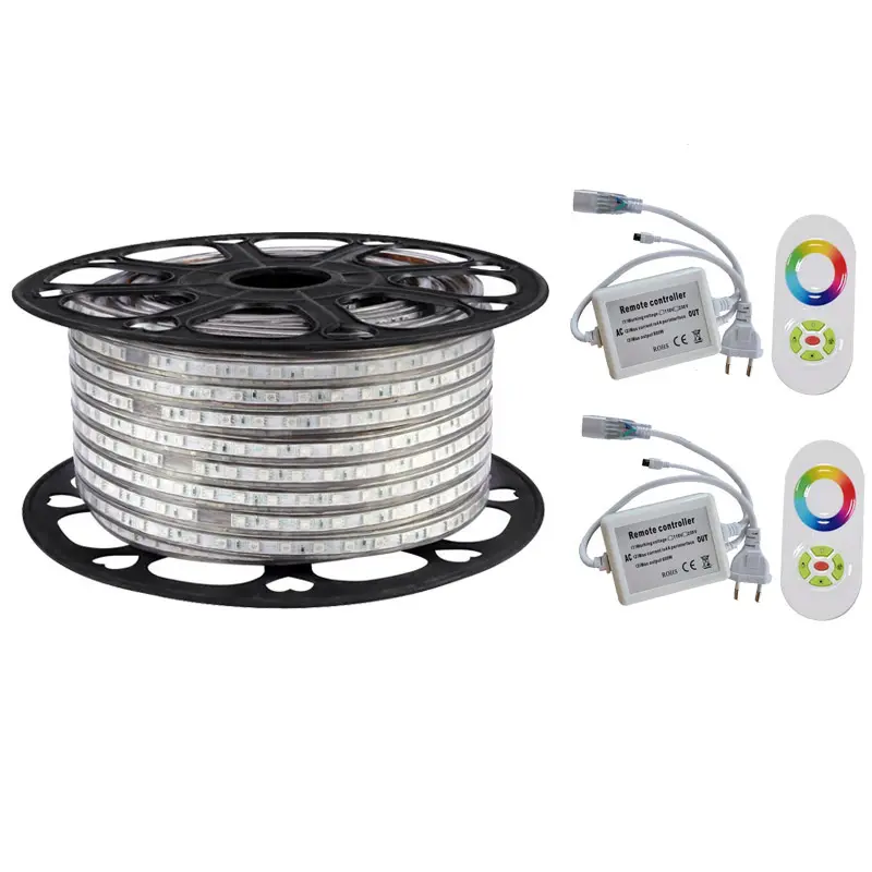 RGBW RGB 4000K Orange Double row Flat round rope light IP67 Waterproof 110V 220V led strip light