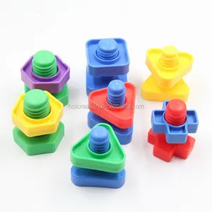 Plastic Toy Nuts and Bolts Set 54 pc - Occupational Therapy - Matching Fine Motor Toy for Toddlers Preschoolers