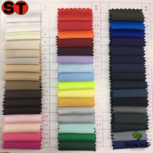 100% poly satin plain dyed dull or shinny stock lot fabric/poly FDY high stretch yarn super poly fabric for home textile