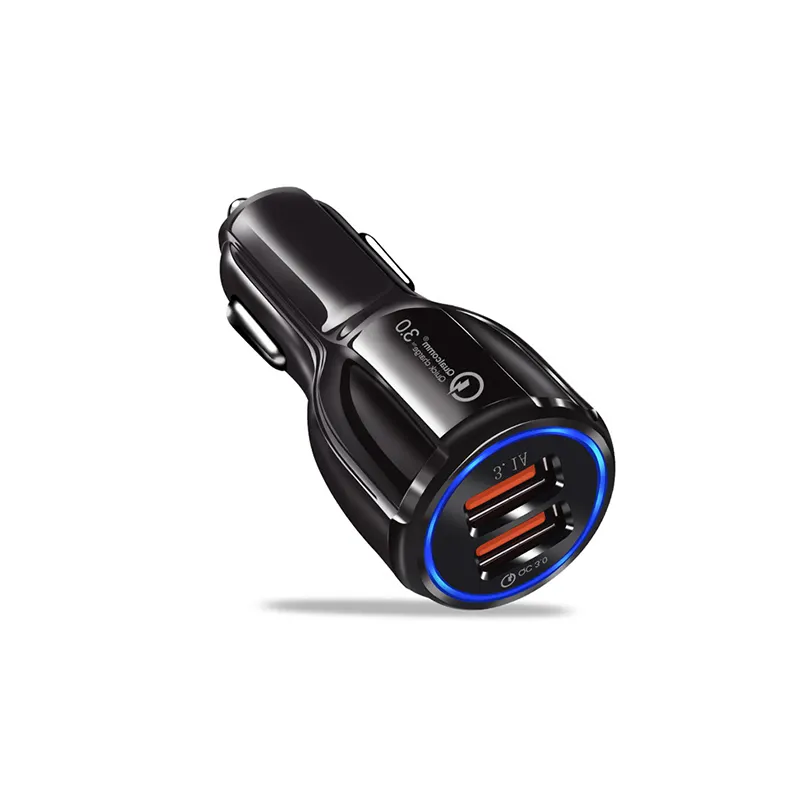 Oem 3.1a carregador rápido de telefone portátil qualcomm, 2 portas, carregador usb de carro, carga rápida, 3.0 carregador de carro, usb duplo