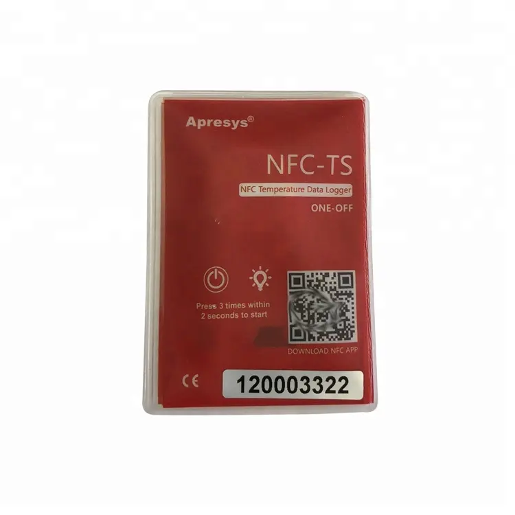 NFC temperature data logger for single trip