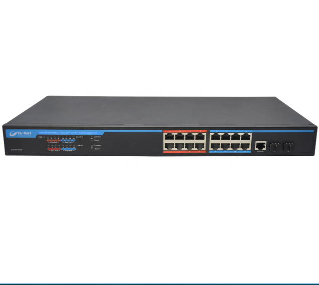 L2 Fully Managed Gigabit Ultra POE Switch with Fiber Optic Switch Hub Featuring SNMP and QoS Functions