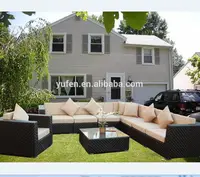 All weather mobili da giardino in rattan fuori porta set divano 7 posti