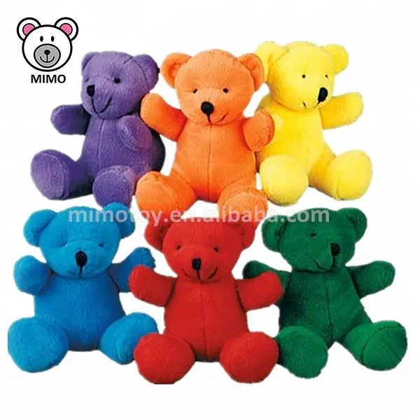 6 paquete Mini Arco Iris oso de peluche baratos al por mayor de peluche de juguete | Animales de juguete de peluche de juguete de Mini oso de peluche oso