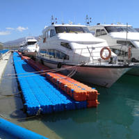 Pontons flottants gonflables durables en HDPE de haute qualité avec charnières 500x500x400mm