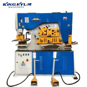 KK-90 Kim Loại Lỗ Cú Đấm Và Cắt Cắt Và Đấm Máy Sử Dụng Ironworker Composite Thủy Lực Ép