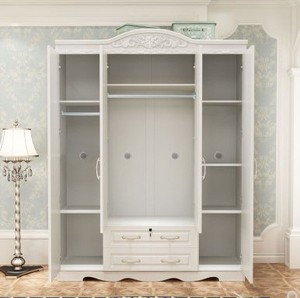 Semplice moderna piastra cinque porte <span class=keywords><strong>armadio</strong></span> pastorale coreano in legno combinazione economia con specchio bianco guardaroba - Product Image 4
