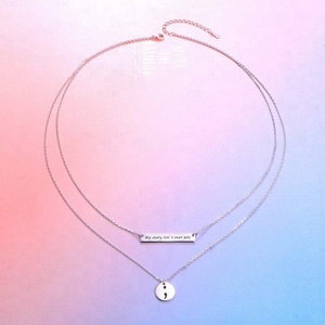 Punto e virgola Dichiarazione Della Collana 925 <span class=keywords><strong>Sterling</strong></span> <span class=keywords><strong>Silver</strong></span> Gioielli di Ispirazione - Product Image 3