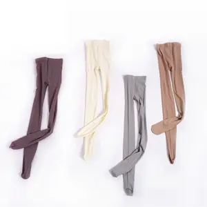 8 Colors thin ribbed japanese cotton knit plain colorful pantyhose women pantyhose