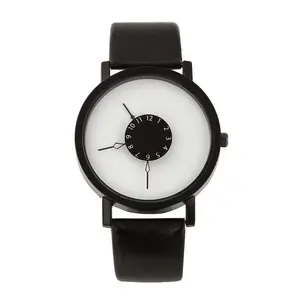 Relógio de pulso personalizado da coréia, bonito relógio de desgin preto e branco personalizado, criativo