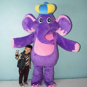 ¡Caliente! <span class=keywords><strong>Disfraz</strong></span> de Mascota de <span class=keywords><strong>Elefante</strong></span> Morado para Adultos para Fiesta de Circo - Product Image 1
