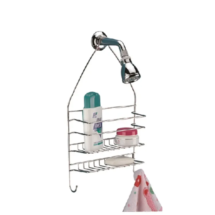 Vendita Calda Chrome Bagno Doccia Scaffale Gancio Bagno Cremagliera Doccia Caddy