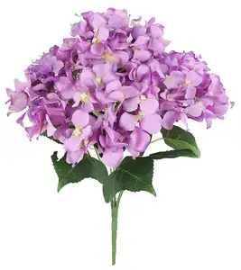 Penjualan Laris 50Cm Hydrangea 7 Kuntum Faux Hydrangea untuk Dekorasi Rumah Pernikahan Bunga Buatan Hydrangea