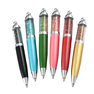 Stationery Japanese Short Liquid Glitter Pen DIY Herbarium Chunky Empty tube Floating Pen Mini Crystal Fillable Pen with Keychai