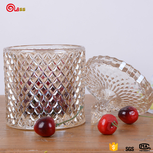 Redonda al por mayor almacenamiento de alimentos contenedor transparente frascos de vidrio vela - Product Image 3
