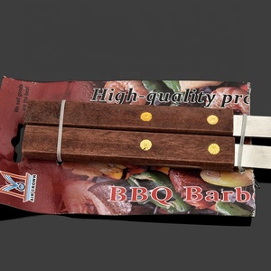 Herramientas de acero inoxidable para parrilla de barbacoa, pinchos de <span class=keywords><strong>Kebab</strong></span>, mango de madera - Product Image 2