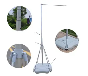 Al aire libre duradero 5m de Aluminio Flexible gigante de aluminio poste de la bandera para inyección de agua bandera/J bandera