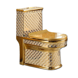 Hot Selling Luxe Ontwerp Keramische Moderne Plating Goud Kleur Badkamer QY-907PTB