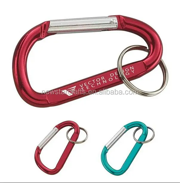 Self defense colorful metal carabiner keychain for sale