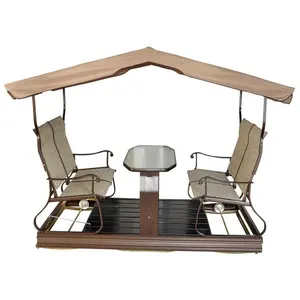 Outdoor Leisure Style 4 Sitze segel flugzeug Schaukel stuhl für Garten Hinterhof Patio BBQ