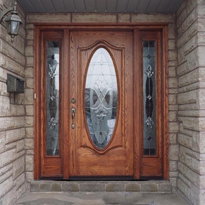 <span class=keywords><strong>Porte</strong></span> <span class=keywords><strong>d</strong></span>'<span class=keywords><strong>entrée</strong></span> de maison de luxe, designs traditionnels, demi-ovale, en verre et <span class=keywords><strong>bois</strong></span>, extérieur - Product Image 2