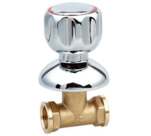 วาล์วหยุดโครเมี่ยม <span class=keywords><strong>Stopcock</strong></span> ทองเหลือง - Product Image 1