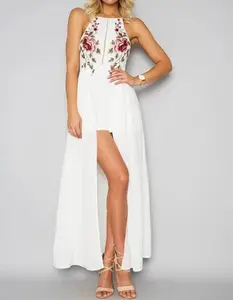 Latest sexy women dresses sleeveless embroidery apparel Sta-280 2023