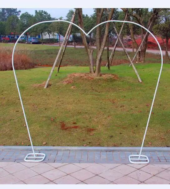 Arco de Metal de jardín de boda de corazón grande de un solo tubo