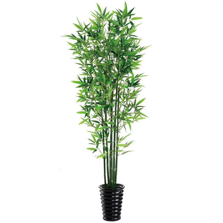 ออกแบบใหม่ประดิษฐ์พลาสติกสีเขียวไม้ไผ่ bonsai ใบ Bambus Bambou Bamboe Qasab palnt bonsai