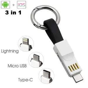 Chaveiro usb de alta qualidade para android tipo c, venda quente de alta qualidade ce resistente presente promocional 3 em 1 portátil