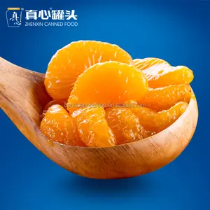 Merek Terkenal Tiongkok Zhenxin Buah Kaleng Jeruk Mandarin Dalam Sirup Oranye Kaleng