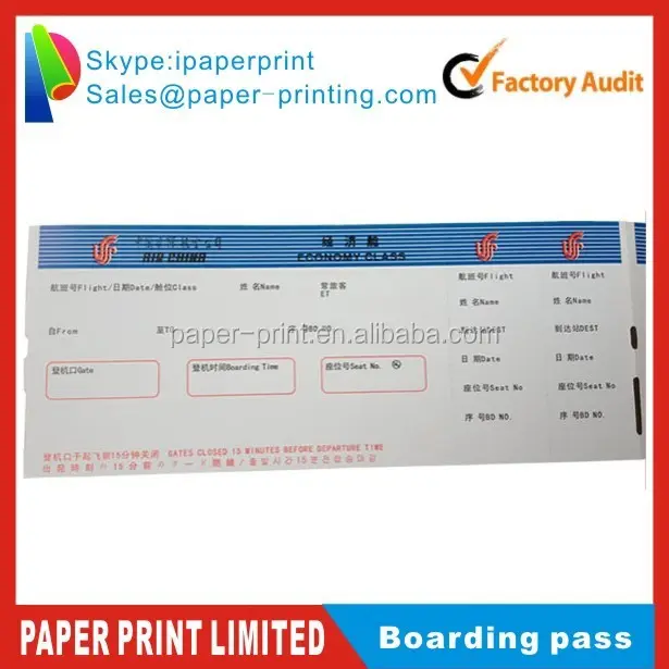 Airline Boarding Pass airline ticket paper