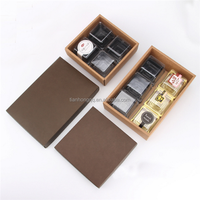 4 et 6 pack Tiroir Kraft papier Mi-automne Lune gâteau boîte transparente Givrée Jaune D'oeuf pâte Feuilletée Boîtes D'emballage