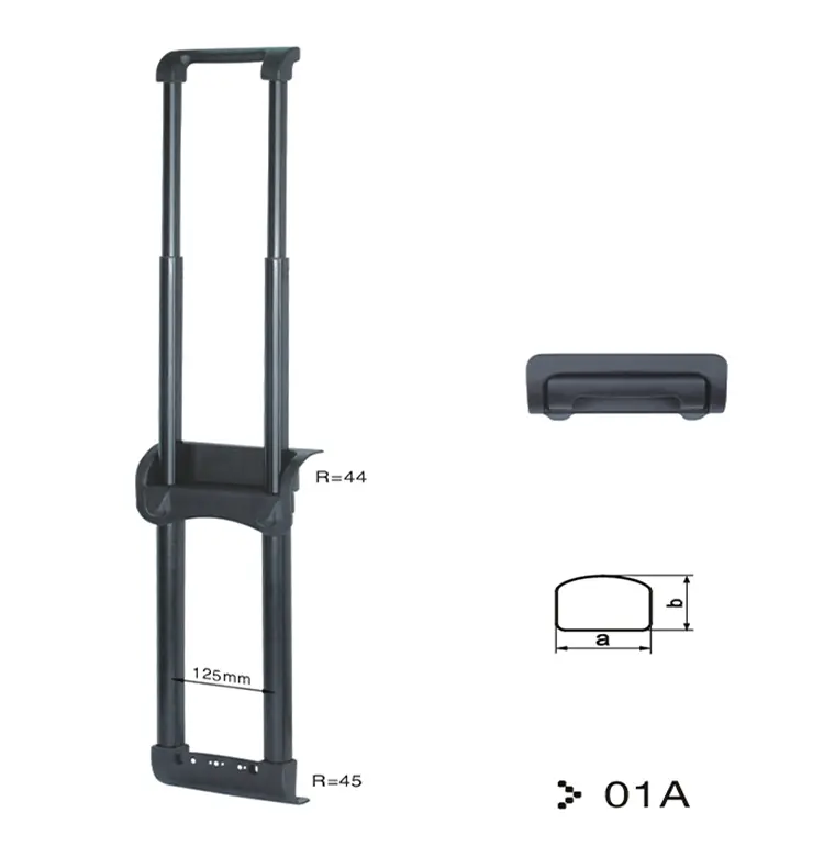 Piezas de Repuesto de aluminio, mango telescópico de carrito para maleta