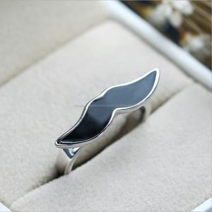 925 plata esterlina lindo <span class=keywords><strong>bigote</strong></span> para las mujeres anillo abierto anillo de plata - Product Image 3