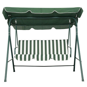Polyester Meubles Porche Balançoire Auvent Lit Chambre Patio Chaise Jardin Fer Balançoire 3 Places Balançoire Extérieure avec Coussin Auvent - Product Image 1