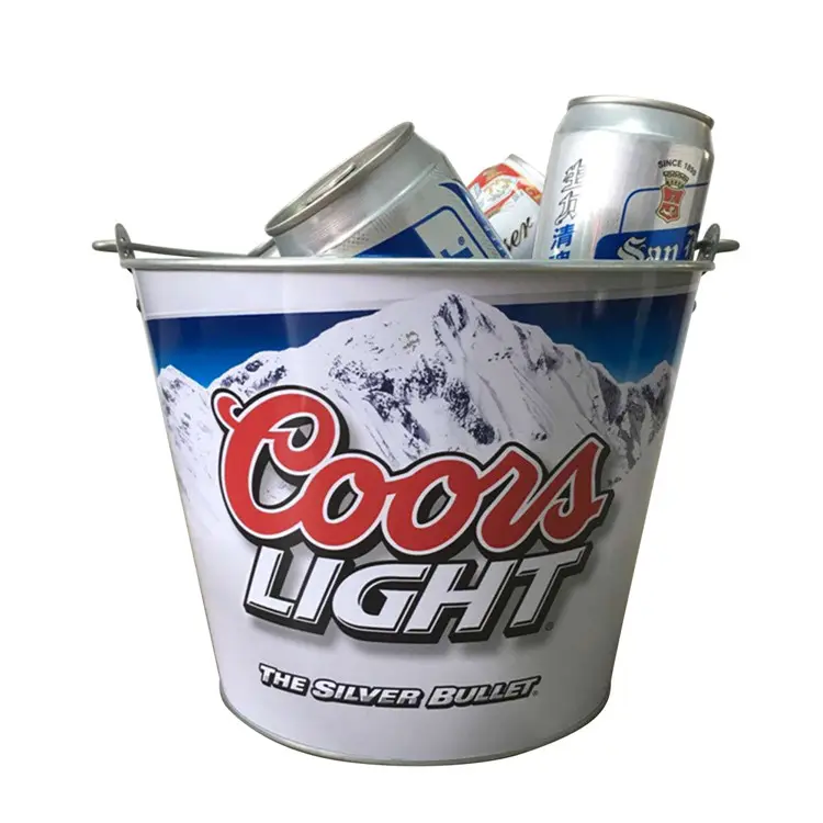 bar tool ice metal beer bucket with colorful printing