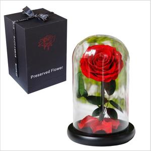 Rosas Eternas de Color Rojo Vino al por Mayor, Rosas Preservadas en Cúpula de Cristal para el Día de San Valentín - Product Image 1