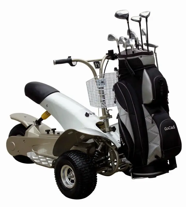 Professionele 3 Wielen Golfkar Opvouwbare Elektrische Pull Golftrolley Met Paraplu En Aanhangwagen
