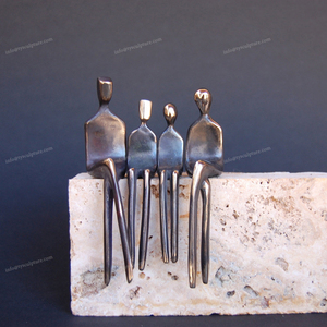 Personalizzato astratta scultura nudo bronzo <span class=keywords><strong>padre</strong></span> e la madre con i bambini statua <span class=keywords><strong>famiglia</strong></span> - Product Image 3