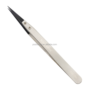 <span class=keywords><strong>ESD</strong></span>-259 <span class=keywords><strong>ESD</strong></span> Penjepit Kuat Baja Tahan Karat, Pinset Ujung Tang Yang Dapat Diganti