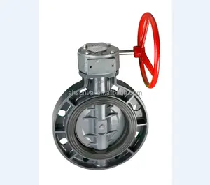 plastic wafer type butterfly valve with gear operator